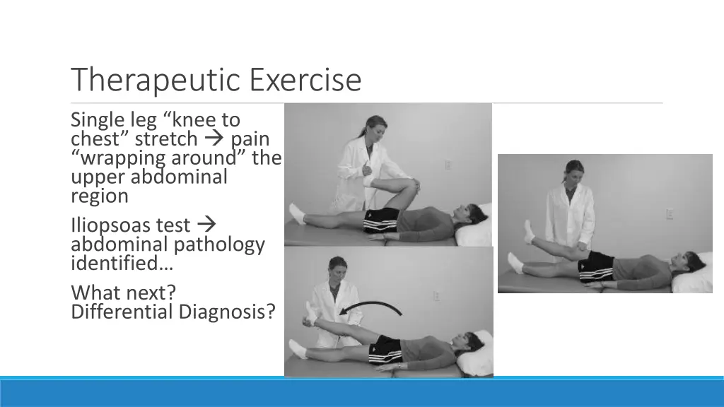 therapeutic exercise single leg knee to chest