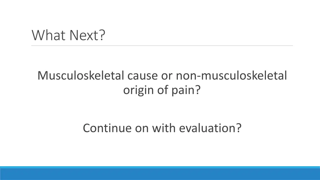 what next