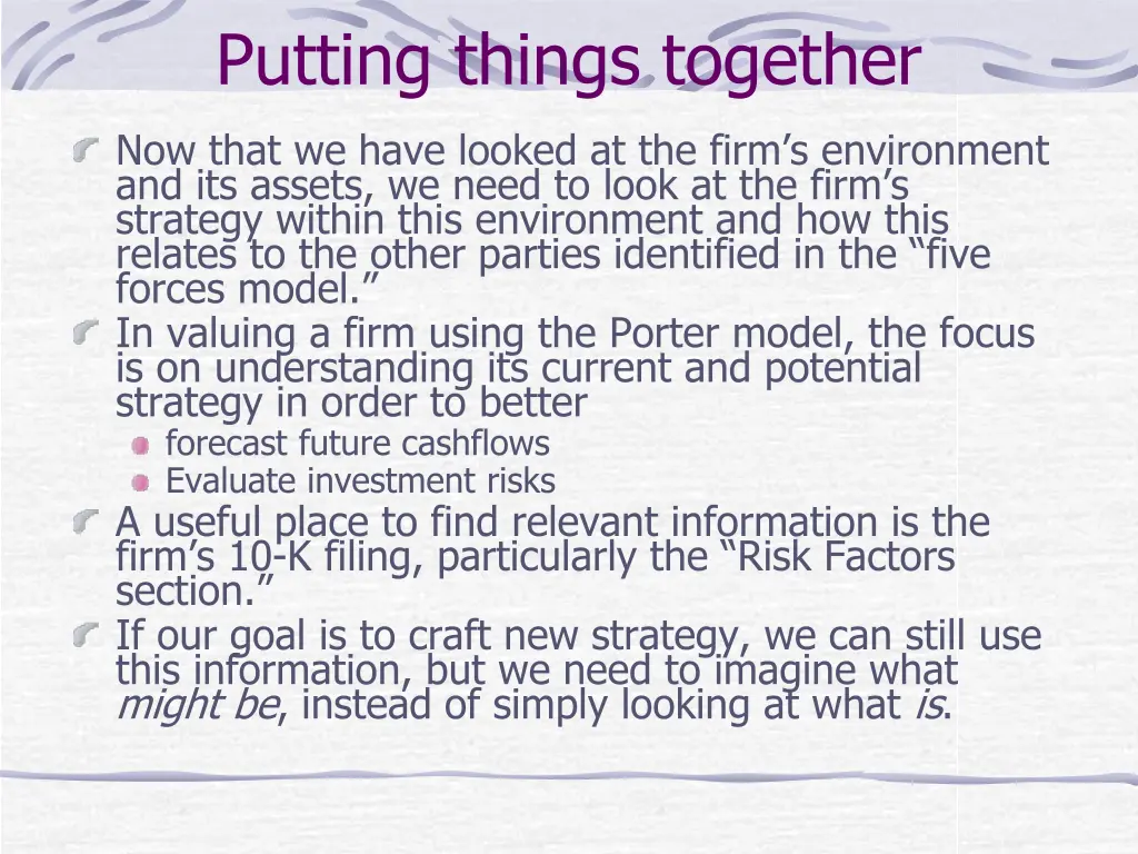 putting things together