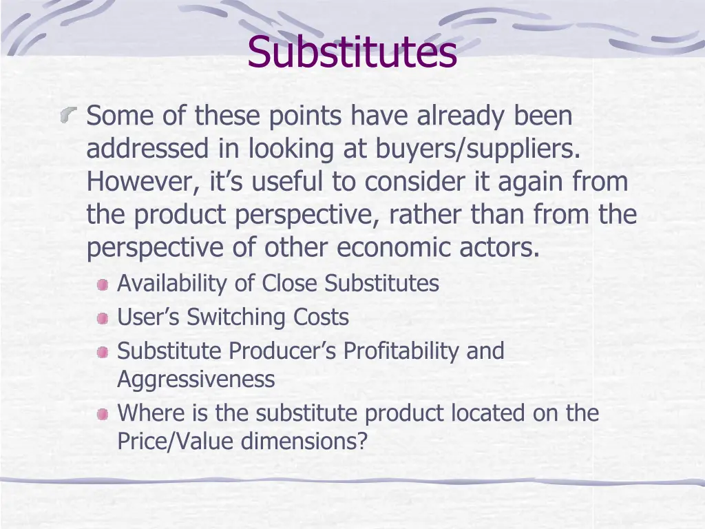 substitutes