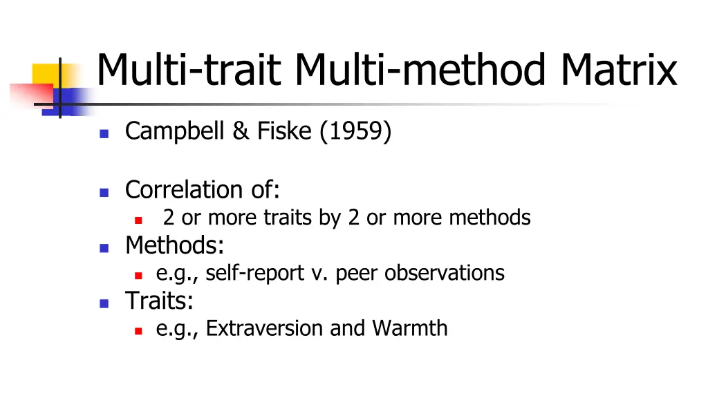 multi trait multi method matrix