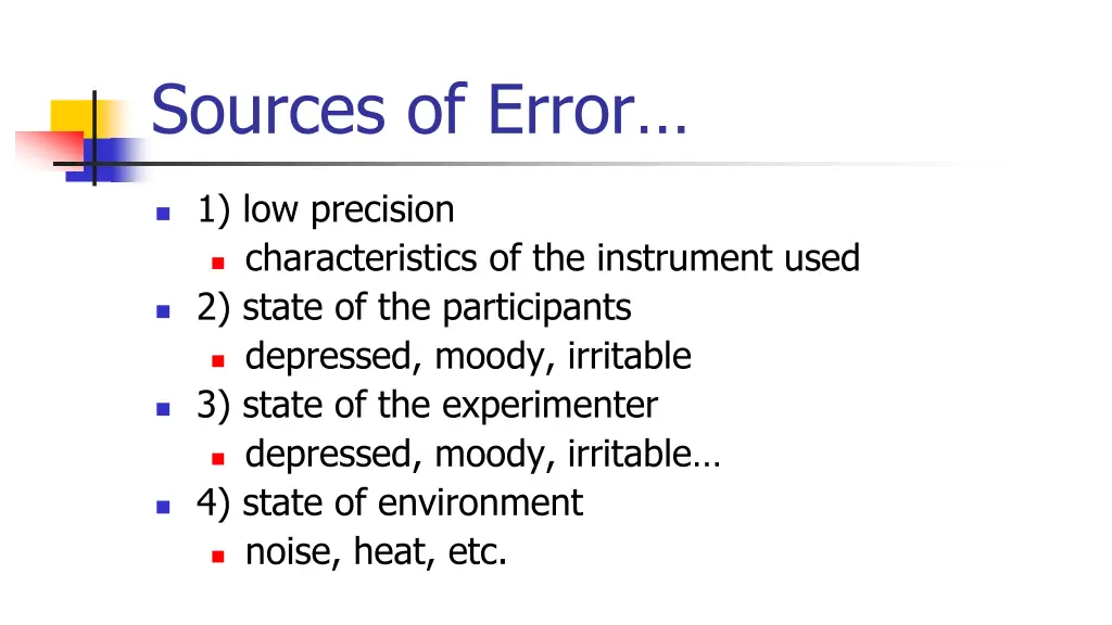 sources of error
