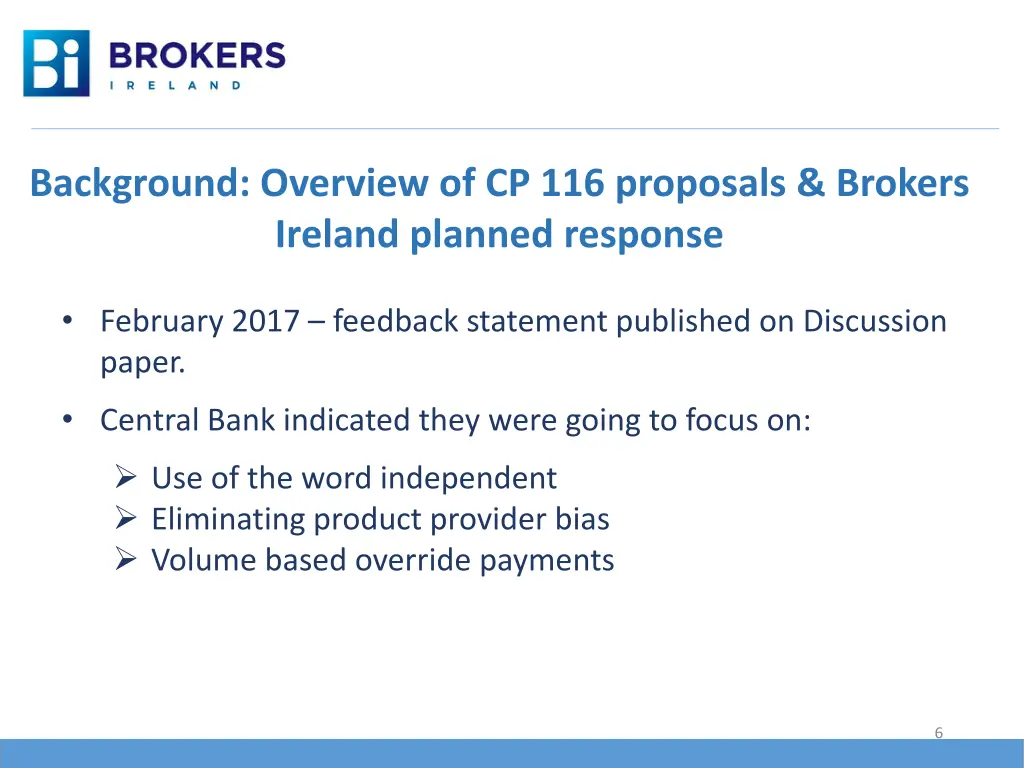 background overview of cp 116 proposals brokers 1