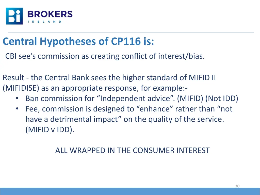 central hypotheses of cp116