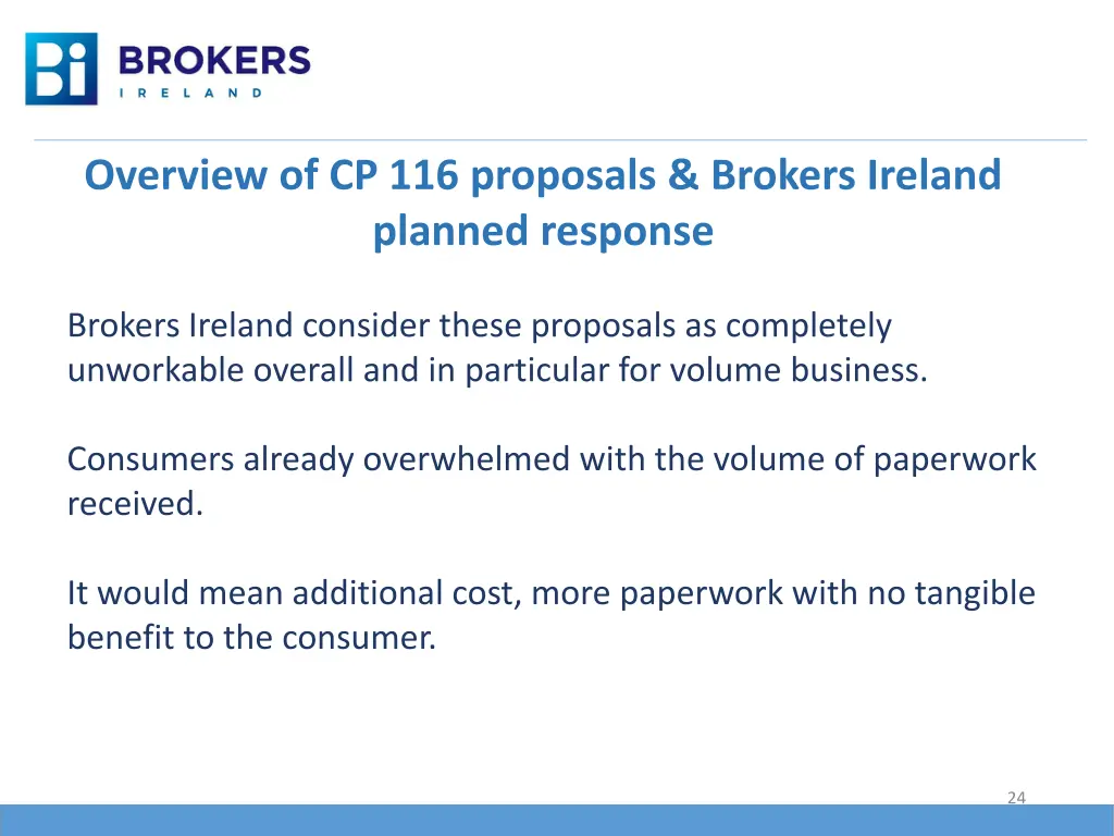 overview of cp 116 proposals brokers ireland 17