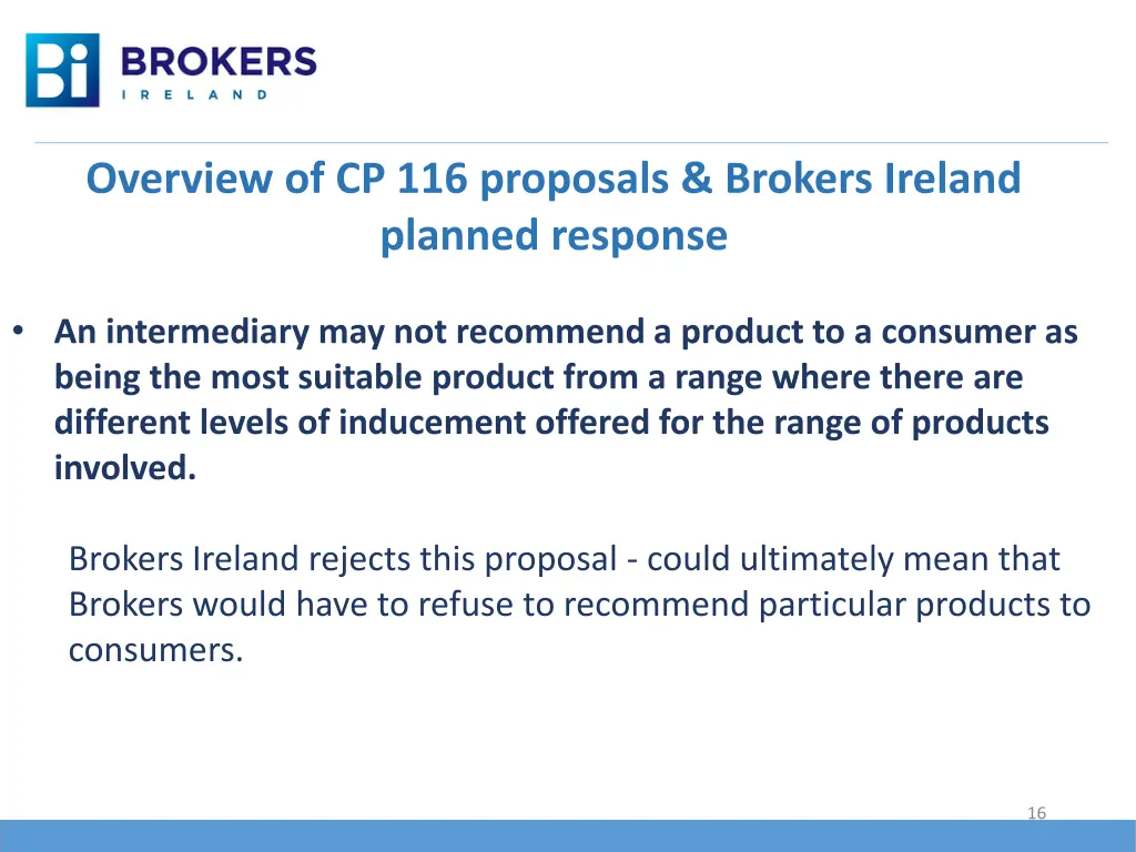overview of cp 116 proposals brokers ireland 9