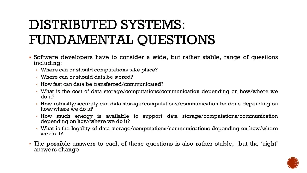 distributed systems fundamental questions