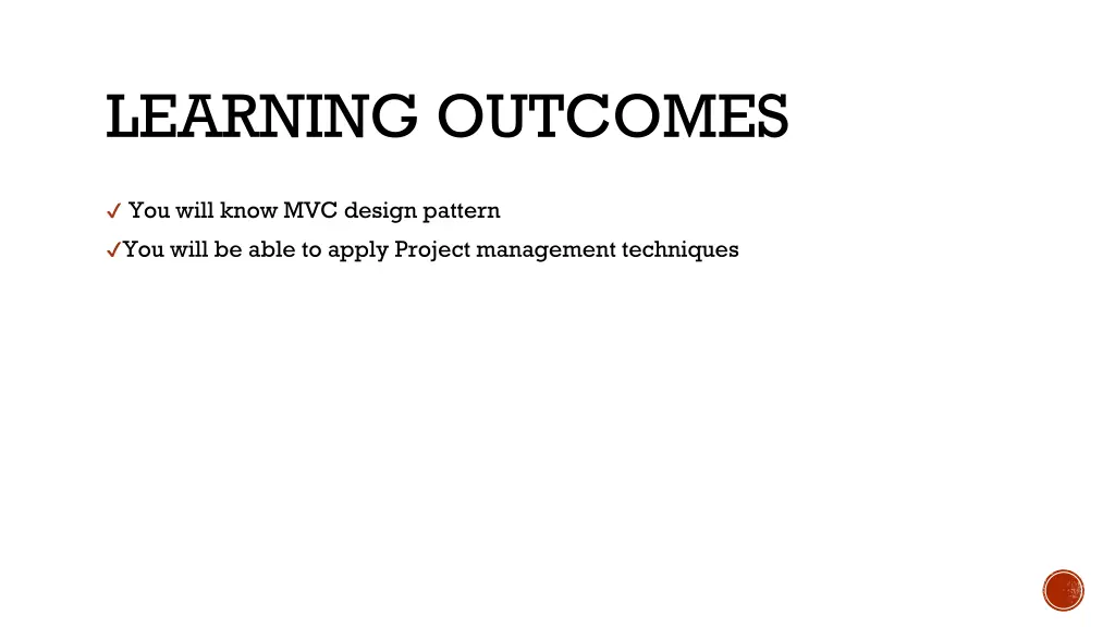 learning outcomes