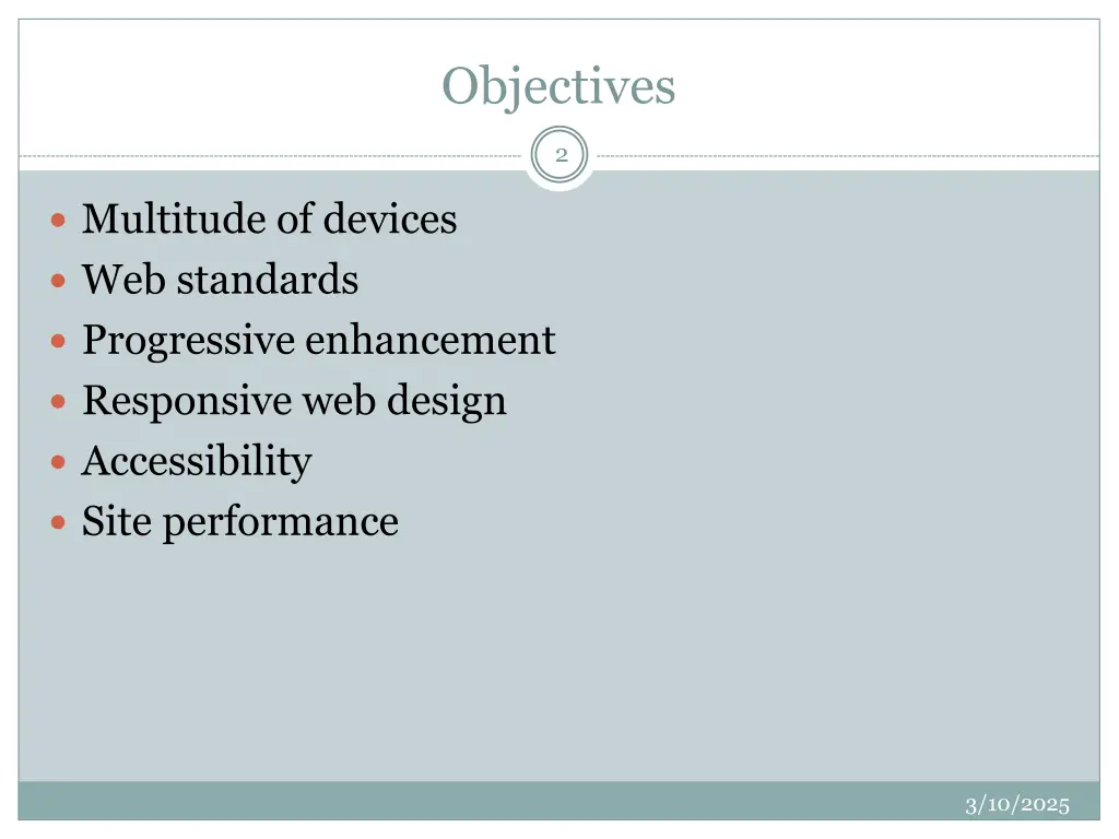 objectives