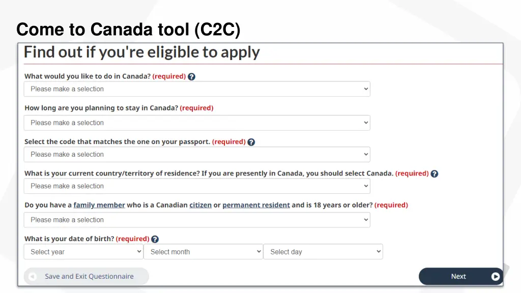 come to canada tool c2c