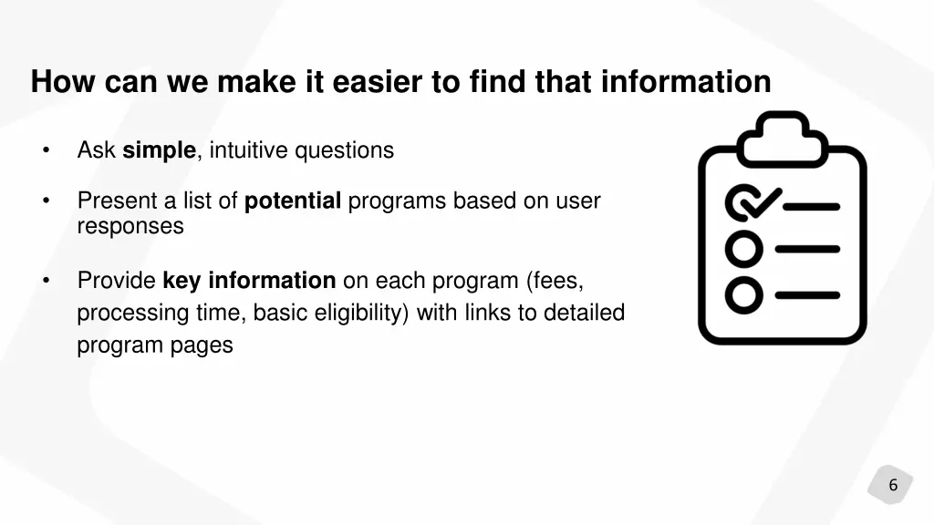 how can we make it easier to find that information