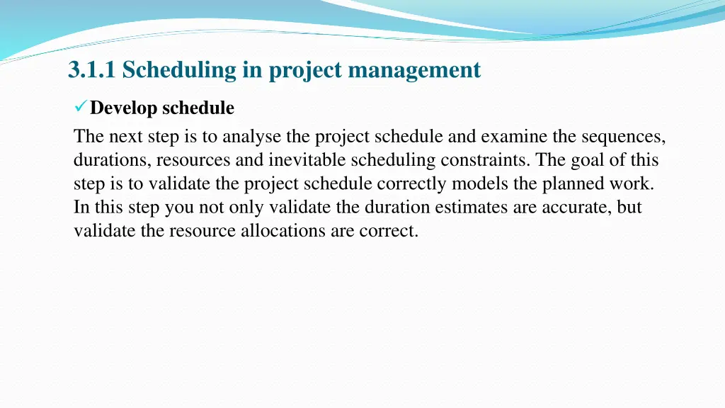 3 1 1 scheduling in project management 1