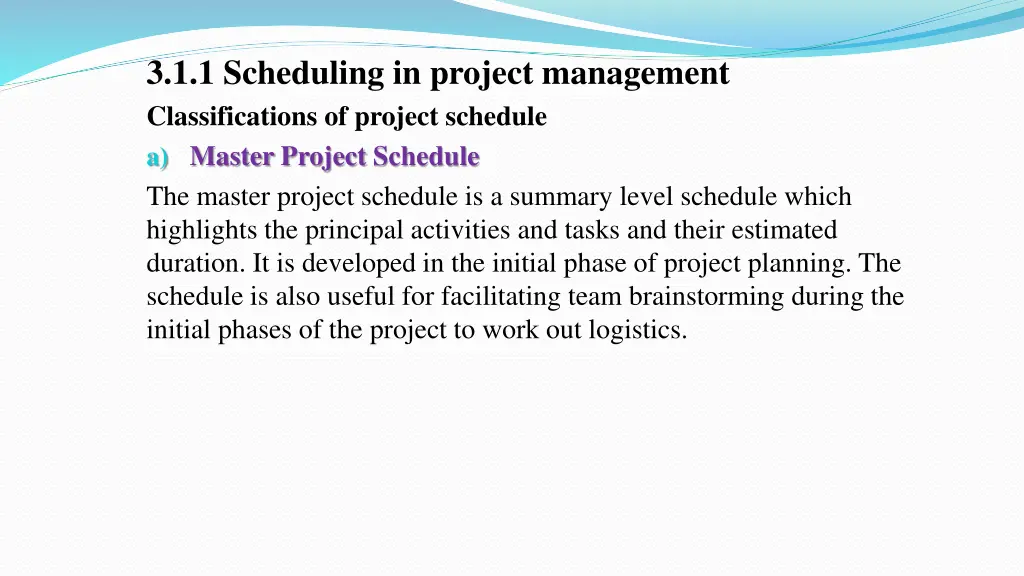 3 1 1 scheduling in project management 5