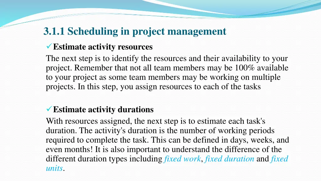 3 1 1 scheduling in project management