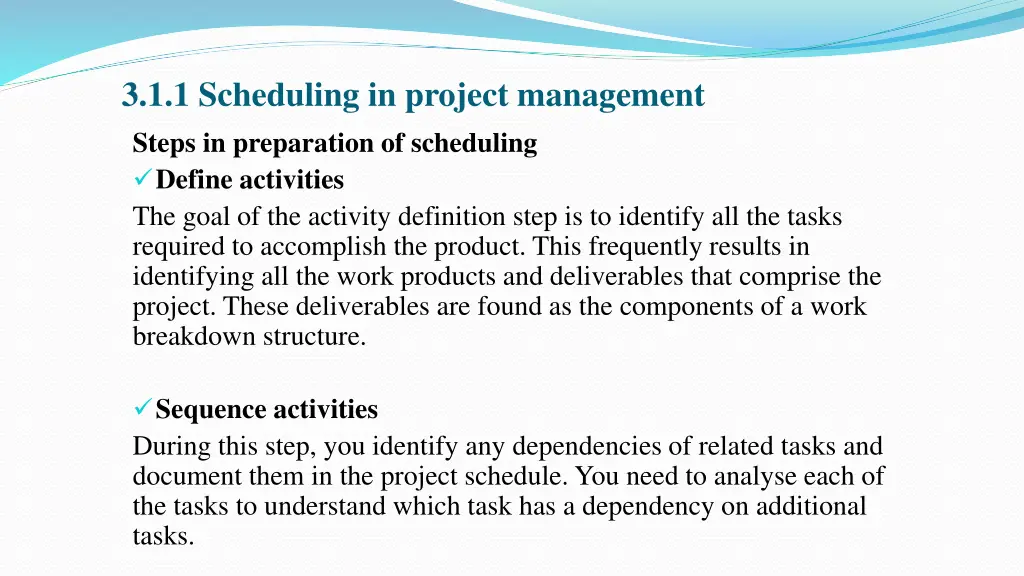 3 1 1 scheduling in project management steps