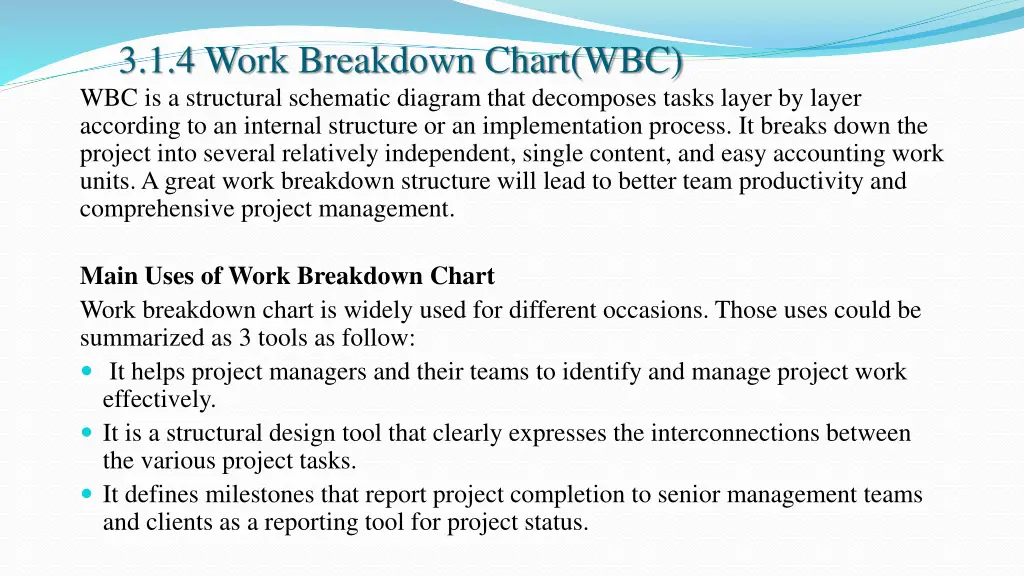 3 1 4 work breakdown chart
