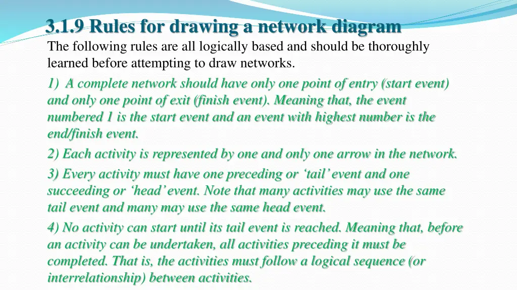 3 1 9 rules for drawing a network diagram