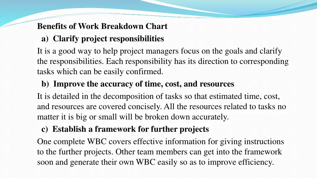 benefits of work breakdown chart a clarify