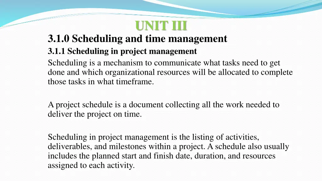 unit iii