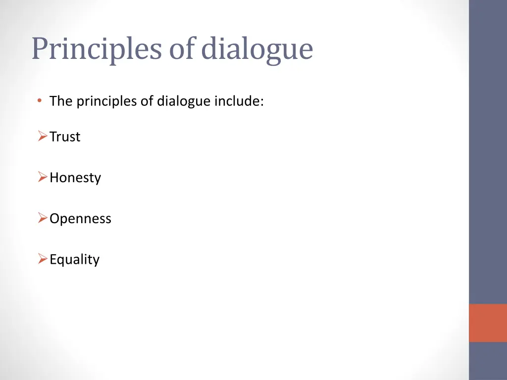 principles of dialogue