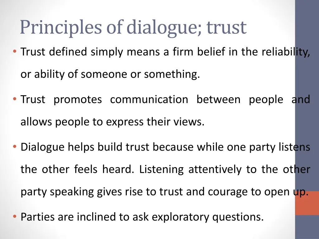 principles of dialogue trust trust defined simply