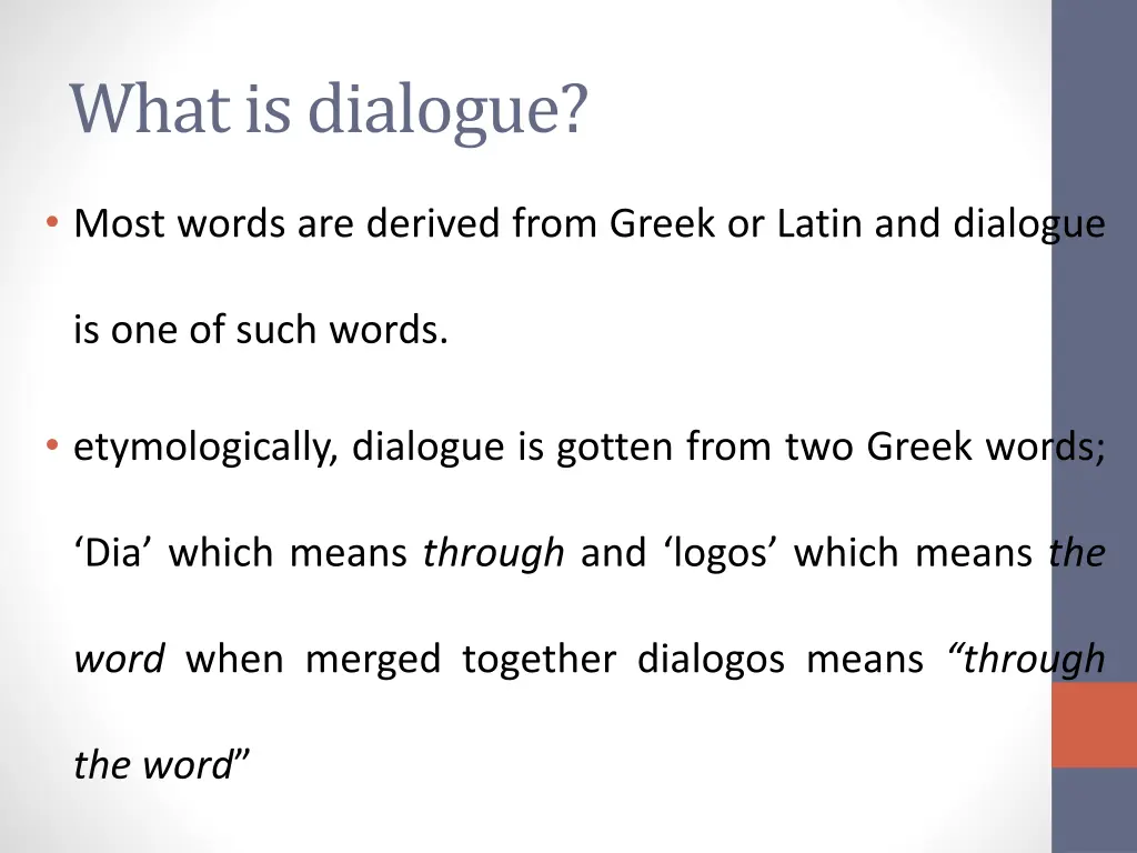 what is dialogue