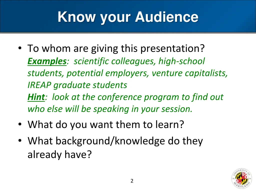 know your audience