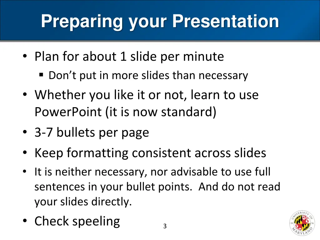 preparing your presentation