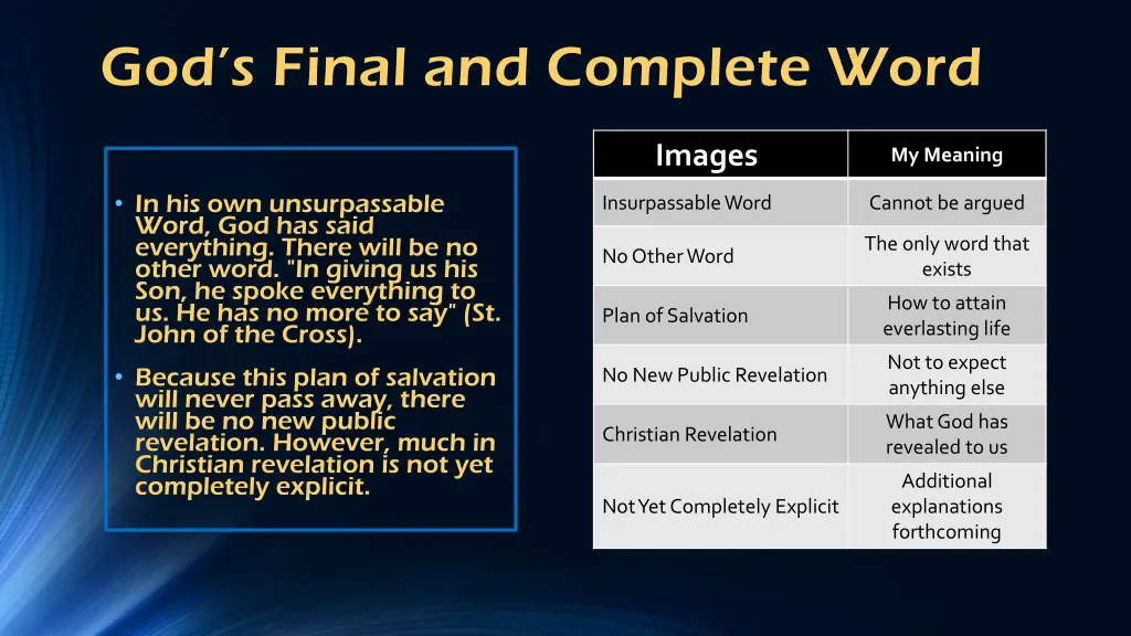 god s final and complete word