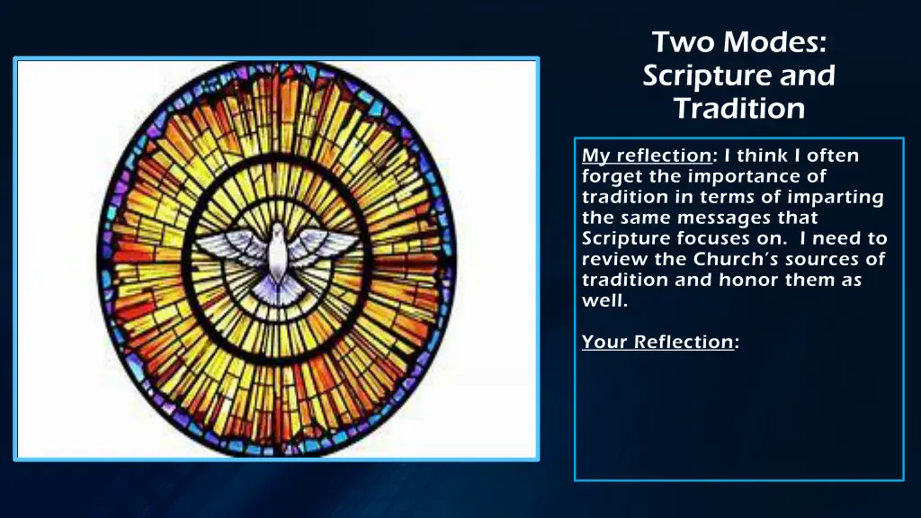 two modes scripture and tradition 1