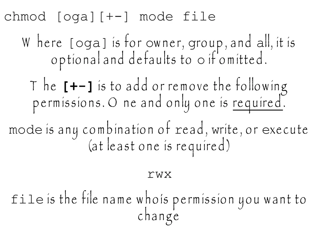 chmod oga mode file