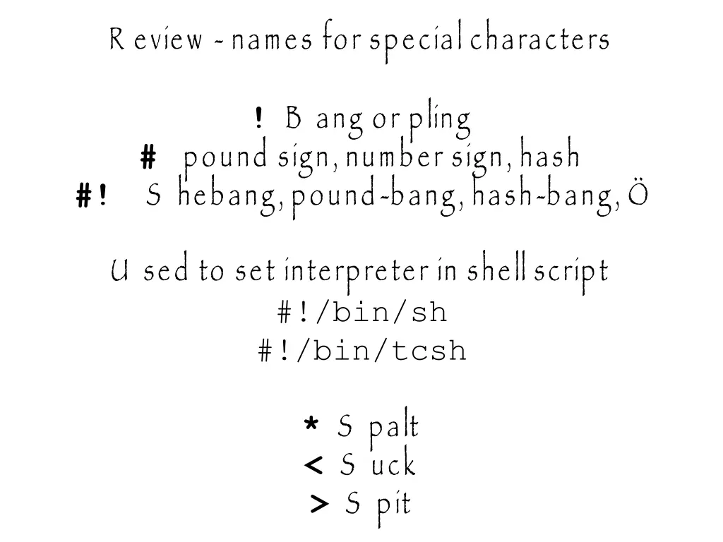 r eview names for special characters