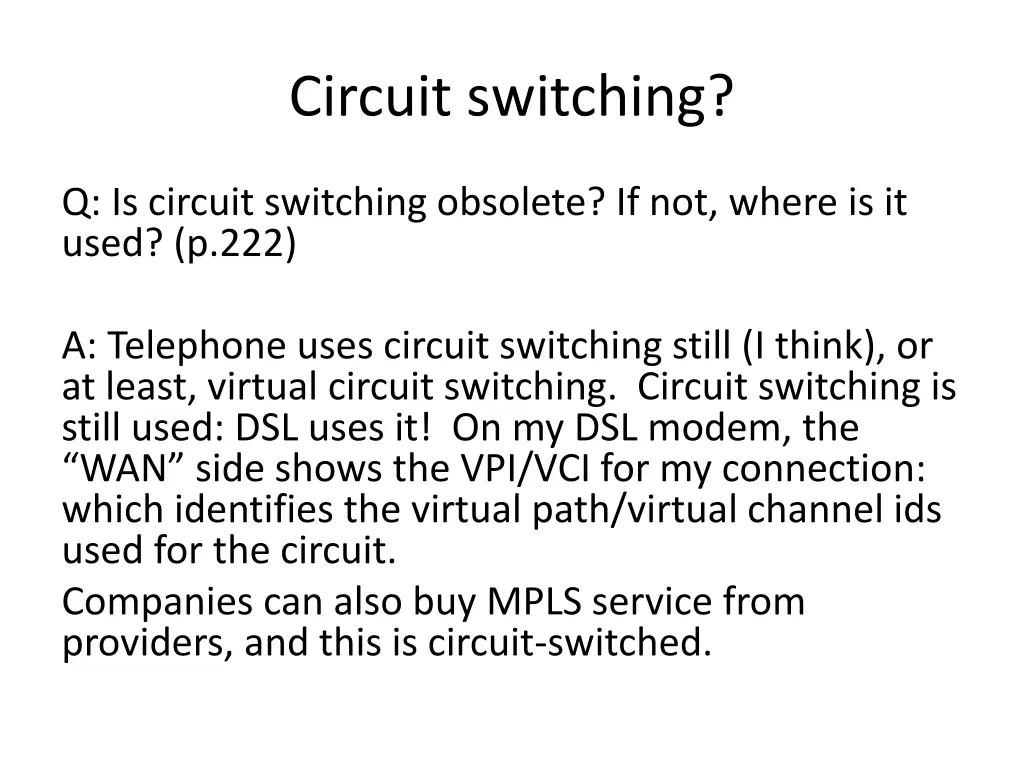 circuit switching
