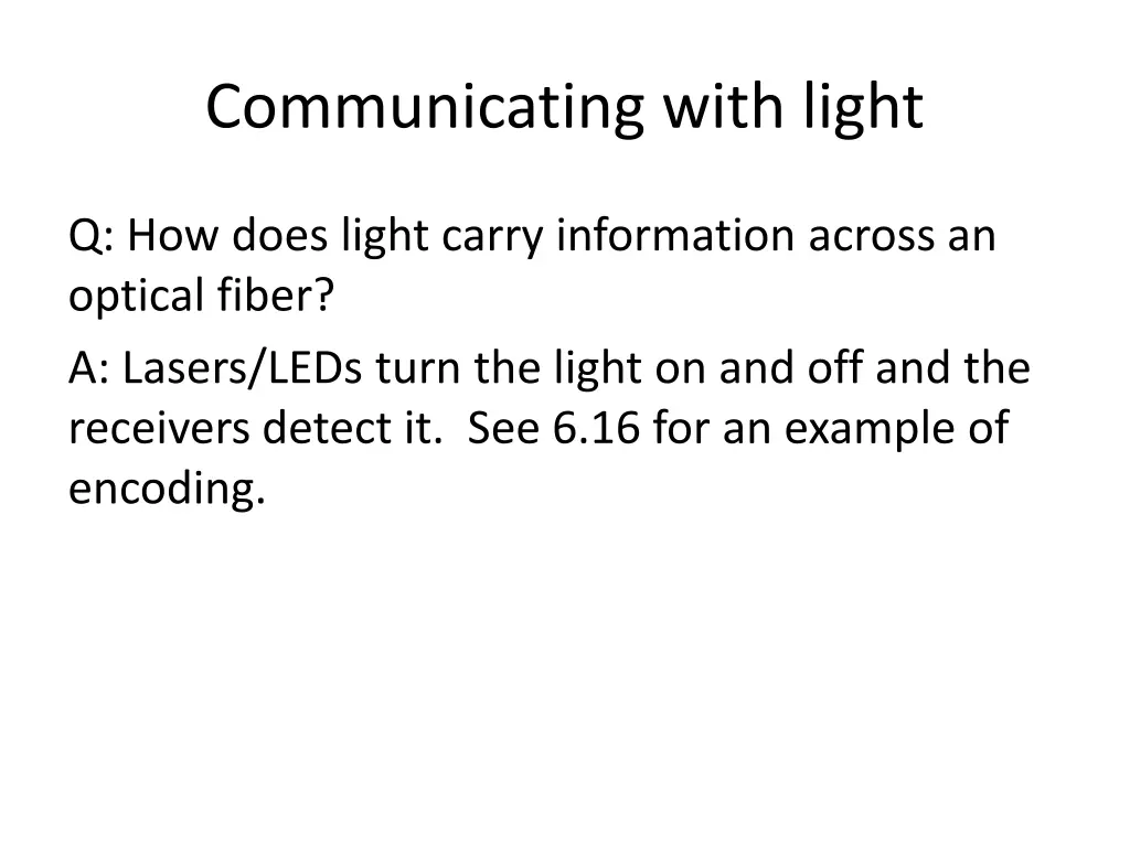communicating with light