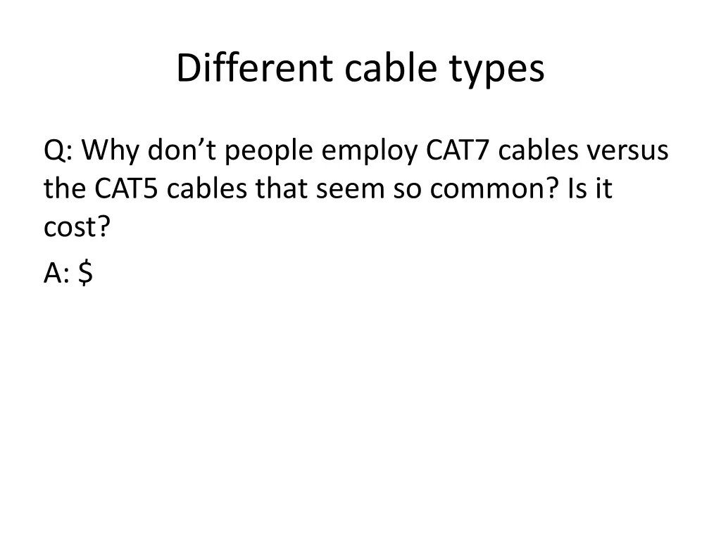 different cable types