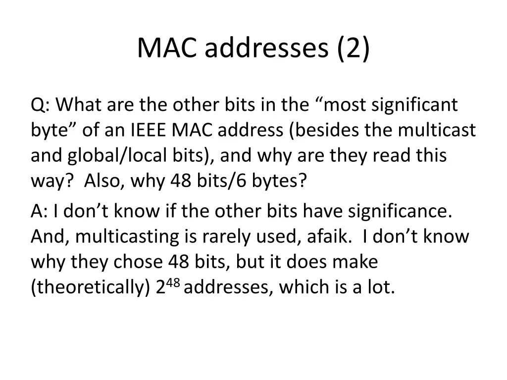 mac addresses 2