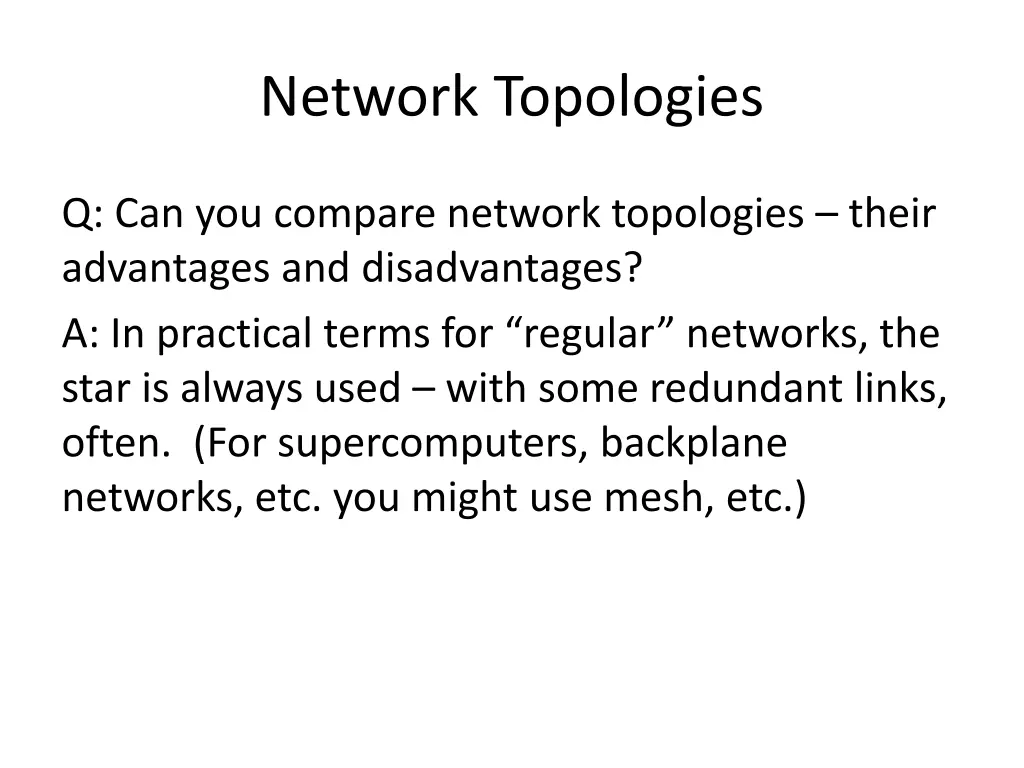 network topologies