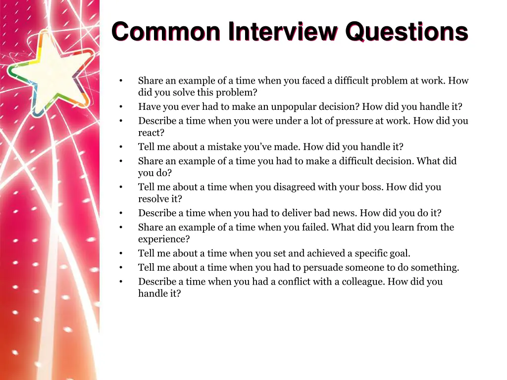 common interview questions