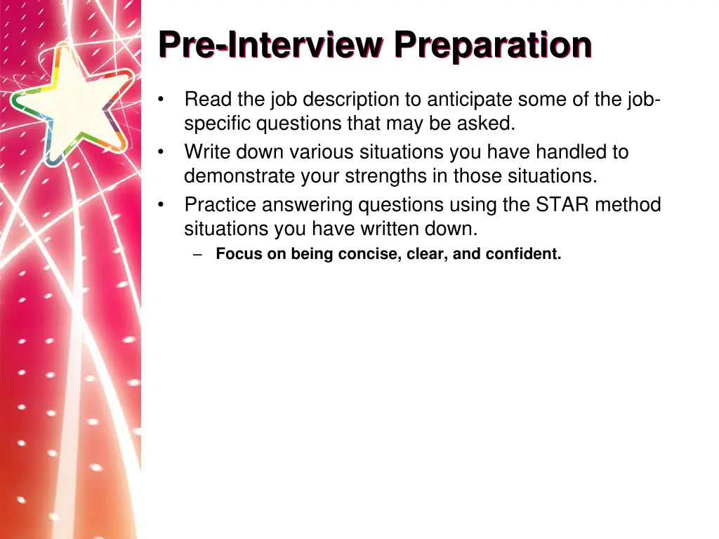 pre interview preparation