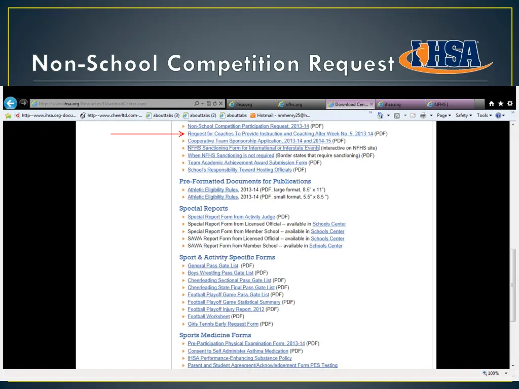 non school competition request 2