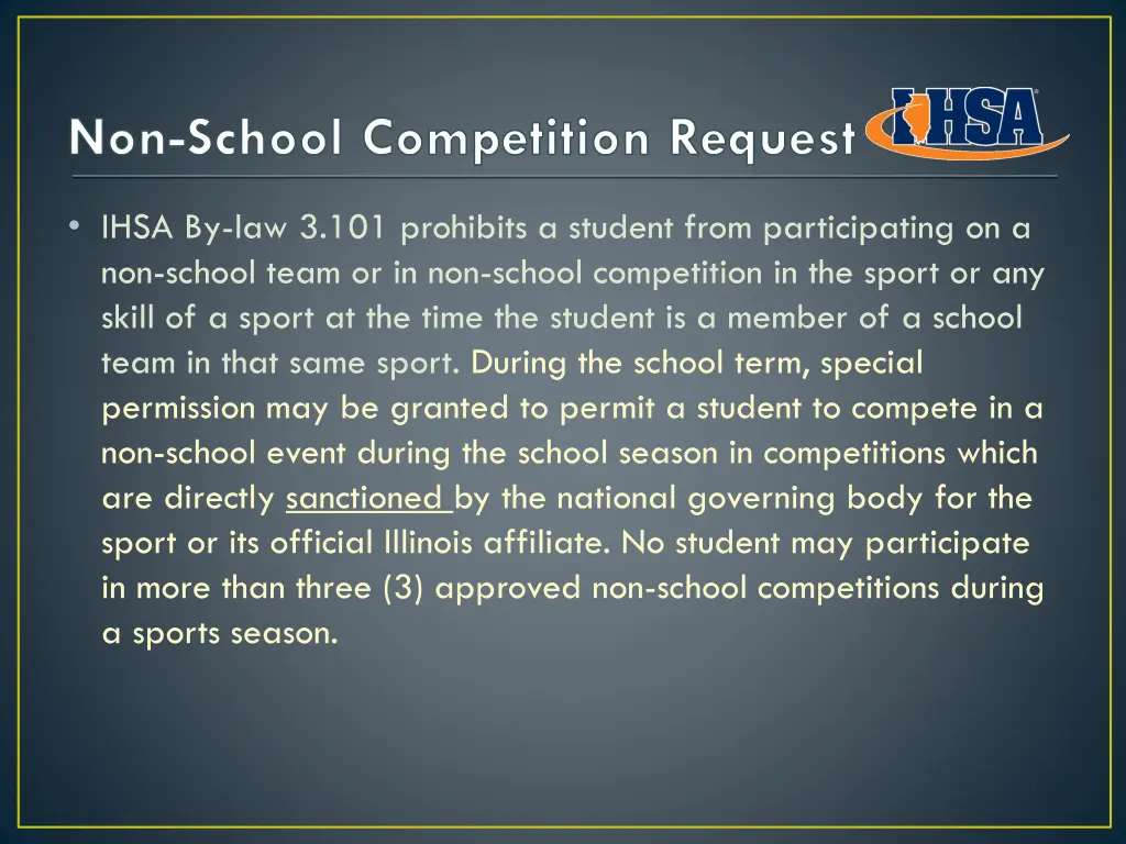 non school competition request