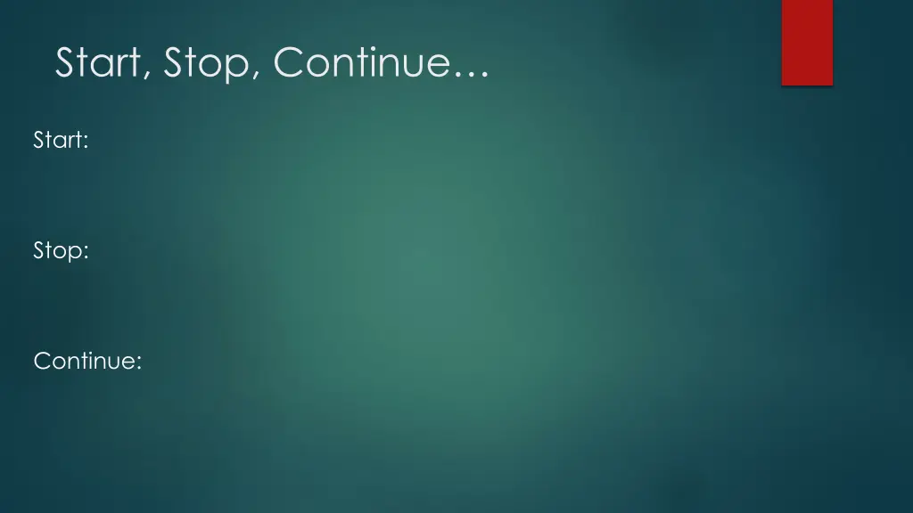 start stop continue