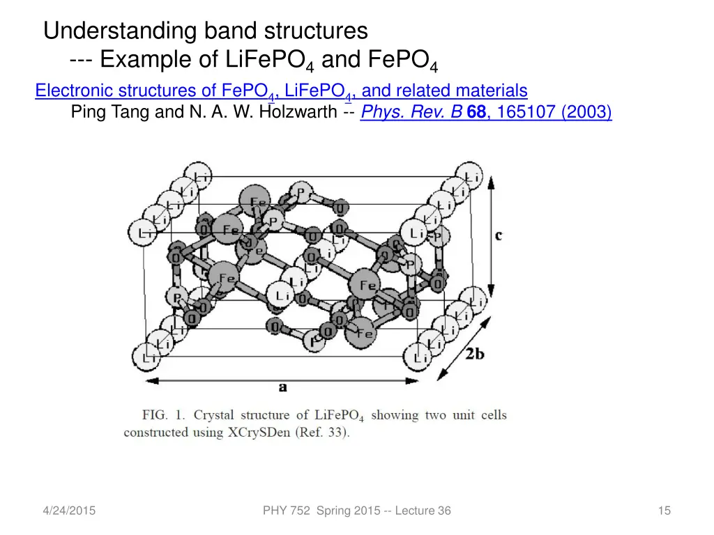 understanding band structures example of lifepo