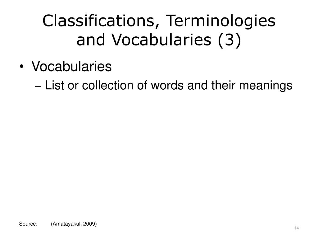 classifications terminologies and vocabularies 3