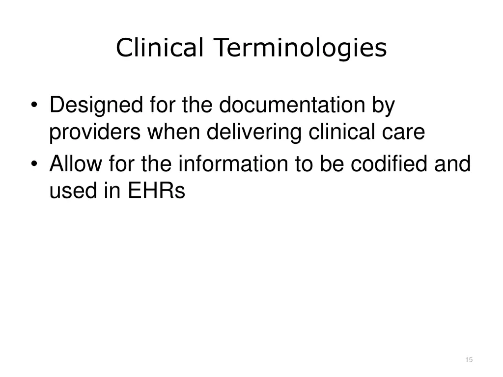clinical terminologies