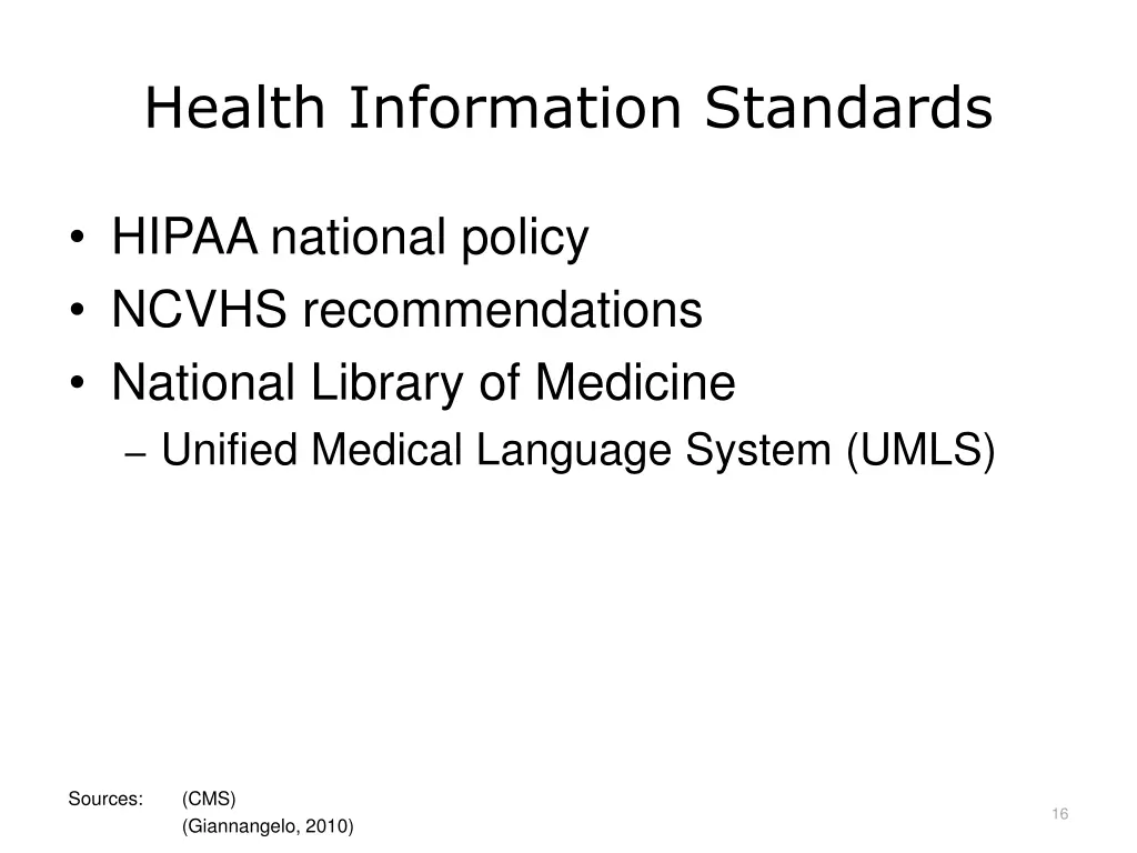 health information standards