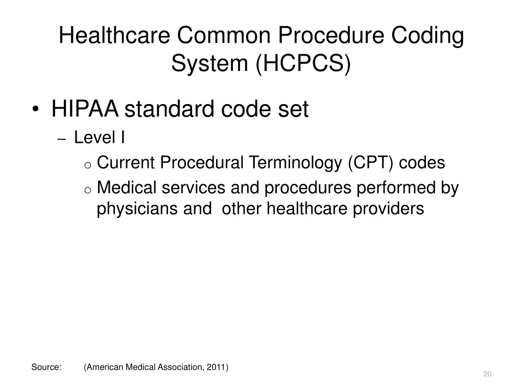 healthcare common procedure coding system hcpcs