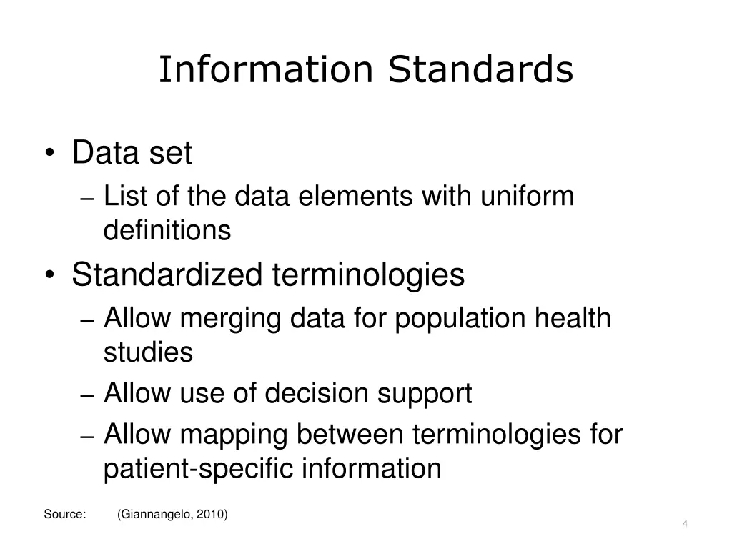 information standards