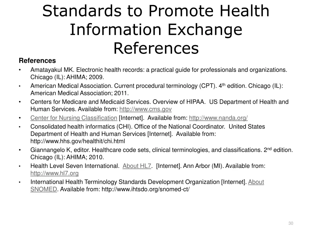 standards to promote health information exchange 2