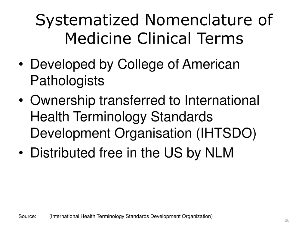 systematized nomenclature of medicine clinical